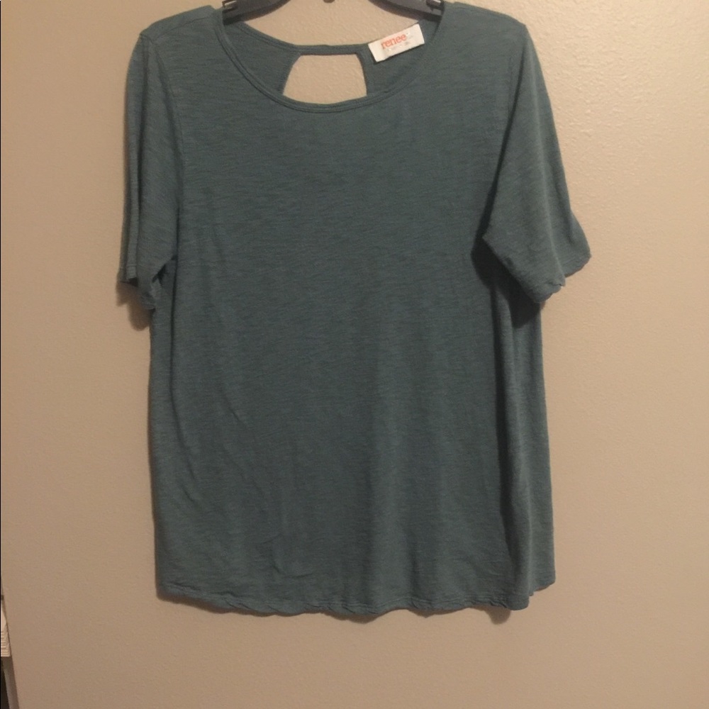 Renee C. Sea foam Green Cotton Blouse